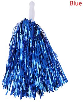 1Pc 20Cm Cheer Dance Sport Concurrentie Cheerleading Pom Poms Bloem Bal Voor Voor Voetbal Basketbal Wedstrijd Pompon Kinderen gebruik blauw