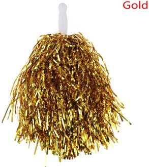 1Pc 20Cm Cheer Dance Sport Concurrentie Cheerleading Pom Poms Bloem Bal Voor Voor Voetbal Basketbal Wedstrijd Pompon Kinderen gebruik goud