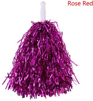 1Pc 20Cm Cheer Dance Sport Concurrentie Cheerleading Pom Poms Bloem Bal Voor Voor Voetbal Basketbal Wedstrijd Pompon Kinderen gebruik roos