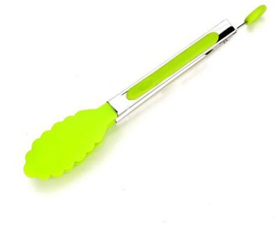 1Pc 20cm Siliconen Voedsel Clip Multifunctionele Gel Klem Keuken Tang Dessert Clip Broodrooster Tang voor Koken Bakken Barbecue tool groen