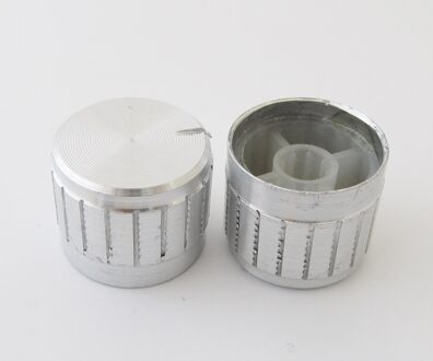 1Pc 21X17Mm Circulaire Knop Aluminium Cover Voor Audio Volume Tone Control 3 Kleuren zilver