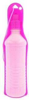 1Pc 250Ml Draagbare Huisdier Hond Water Flessen Outdoor Travelling Camping Kom Voeden Dispenser Opvouwbare Tank Drinken roos rood