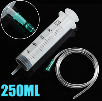 1Pc 250ml Plastic Large Capacity Syringe Large Disposable Capacity Syringe For Refilling Measuring & 1m Tube