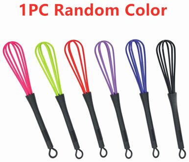 1Pc/2Pcs Ei Garde Mini Ei Roterende Ei Mixer Kloppers Ballon Platte Staaldraad Kom Schraper haar Kleur Plakken Willekeurige Kleur 1stk willekeurig kleur
