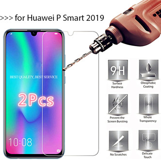 1PC/2PCS Tempered glass For huawei Y6 Y5 Y9 P Smart 2019 Screen Protector Protective glass on honor 20 View 20 7A 8X 10 9 lite