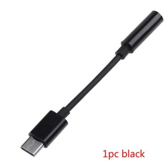 1Pc/2Pcs Usb Type C Naar 3.5Mm Adapter Audio Aux Hoofdtelefoon Kabel Adapter Voor Huawei samsung Xiaomi TXTB1 zwart