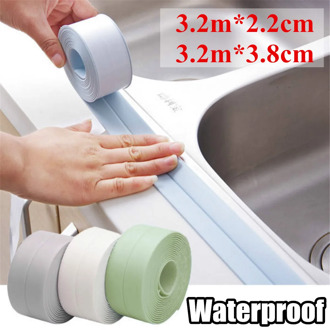 1pc 3.4mx38mm Bathroom Shower Sink Bath Sealing Strip Tape White PVC Self adhesive Waterproof Wall sticker for Bathroom Kitchen