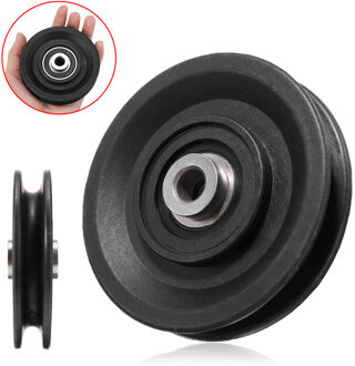 1Pc 3.5 "90mm Antihechtende Nylon Lager Katrol Wiel Kabel Gym Fitness Universele Krachttraining Apparatuur Deel Zwart