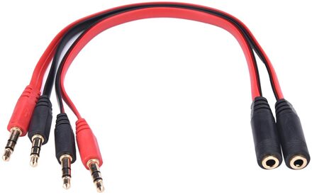 1Pc 3.5Mm Aux Audio Mic Splitter Kabel Oortelefoon Hoofdtelefoon Adapter 1 Female Naar 2 Mannelijke 22Cm 3.5mm Female Naar 2 Male Kabels