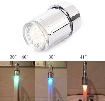 1Pc 3 Kleur Temperatuur Gecontroleerde Kleur Veranderen Led Water Kraan Licht Gloeiende Douchekop Keuken Tap Beluchters