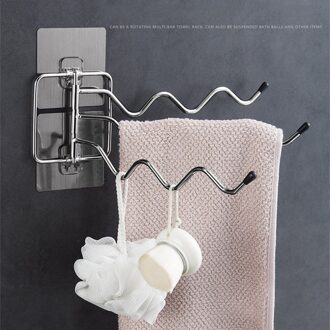 1Pc 3 Lagen Draaibaar Handdoekenrek Badkamer Keuken Muur Gemonteerde Handdoek Opslag Hanger Plank Handdoek Houder Rack Handdoek houder