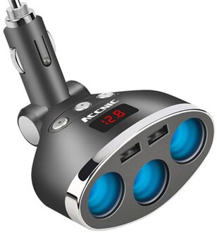 1Pc 3 Plug Auto Voltage Monitor 3 In 1 Dual Usb Sigarettenaansteker Splitter