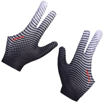 1Pc 3 Vingers Handschoen Hoge Elastische Anti-Slip Biljart Handschoen Ademend Snooker Handschoen (Bladeren) afbeelding 2