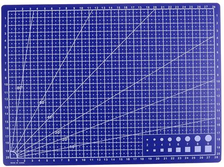1Pc 30*22Cm A4 Grid Lijnen Self Healing Snijmat Craft Card Stof Leer Papier Board blauw