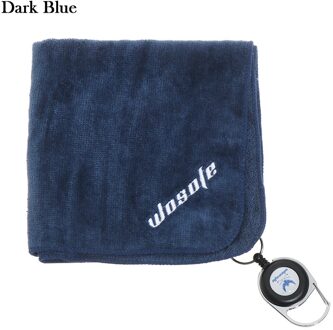 1Pc 30*30Cm Hoge Wateropname Microfiber Golf Schone Handdoek Katoen Clubs Zweet-Absorberende Vegen Doek met Multifunctionele Haak donker blauw