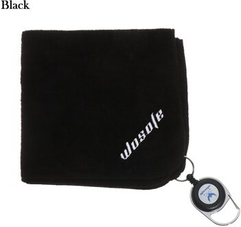 1Pc 30*30Cm Hoge Wateropname Microfiber Golf Schone Handdoek Katoen Clubs Zweet-Absorberende Vegen Doek met Multifunctionele Haak zwart