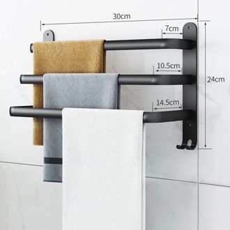 1Pc 30/40/50Cm Aluminium Wand-Badkamer Handdoek Rack Keuken Handdoek Opknoping Bar Thuis levert C 30cm
