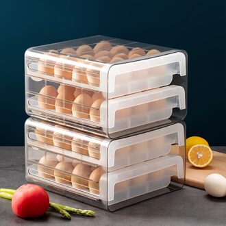 1Pc 32-Grids Double-Layer Ei Opbergdoos Compartiment Ei Lade Vers Houden Doos Opbergdoos ei Box Voor Thuis