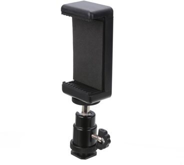 1pc 360 Swivel Balhoofd Flitsschoen Adapter Mount Met Telefoon Clip Houder voor DSLR Camera Mobiele telefoon