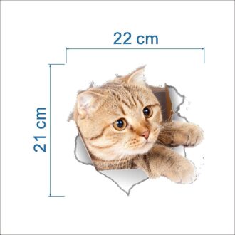 1PC 3D Leuke DIY Diverse Leuke Kitten Dier Cartoon Kat Muursticker 3D Levendige Baby Kid Kamer Badkamer Decors schil Wc Sticker 4