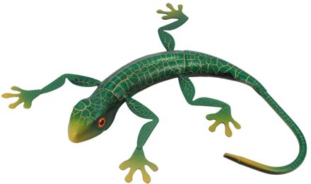 1Pc 3D Metalen Gekko Muur Art Sculptuur Decor Outdoor Indoor Opknoping Ornament groen