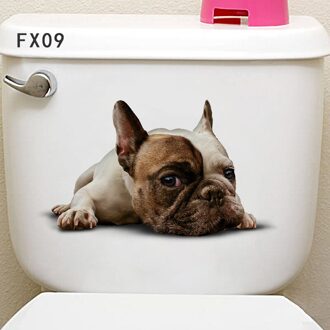 1Pc 3D Muursticker Wc Stickers Leuke Levendige Kat Hond Dier Decor Sticker Pvc Waterdicht Wandtegel Venster Sticker unieke Huis 9