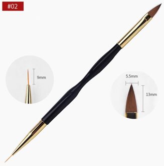 1Pc/3Pcs Double Head Nail Art Uv Gel Polish Dot Schilderen Detailing Pen Borstels Nail art Pen Set Nail Art Penselen 02