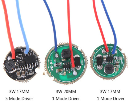 1Pc 3W LED Driver 17mm/20mm 1.2-3.6V DC(1Mode) 12V DC(5 Mode) LED Flashlight Driver