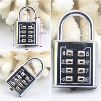 1Pc 4 Digit Stijl Push Button Combinatie Hangslot Zilver Aantal Bagage Travel Code Lock Travel Accessoires