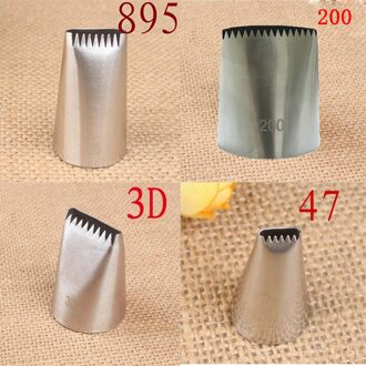 1Pc/4 Stuks # 3D #47 #895 #200 Cake Decorating Tips Set Pastry Icing Piping nozzles Rvs Enkele Rij Bloem Mand Nozzle 4stk