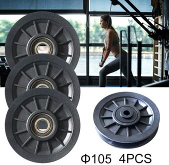 1Pc/4 Stuks Universele Lager Katrol Wiel 105Mm Kabel Machine Spier Krachttraining Fitness Gym Apparatuur Deel doorzichtig