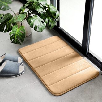 1Pc 40X60Cm Thuis Badmat Antislip Badkamer Tapijt Zacht Koraal Fleece Memory Foam Tapijt mat Keuken Wc Floor Decor bruin