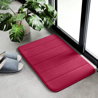 1Pc 40X60Cm Thuis Badmat Antislip Badkamer Tapijt Zacht Koraal Fleece Memory Foam Tapijt mat Keuken Wc Floor Decor rood