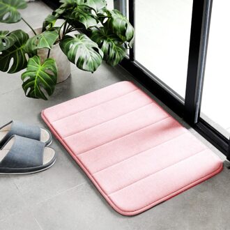 1Pc 40X60Cm Thuis Badmat Antislip Badkamer Tapijt Zacht Koraal Fleece Memory Foam Tapijt mat Keuken Wc Floor Decor roze