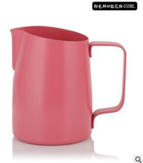 1pc 450ml koffie pot, Italië espresso koffie maker ambachten, latte, koffie melkschuim, roestvrij staal isolatie Cup Teflon roze-450ml