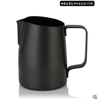 1pc 450ml koffie pot, Italië espresso koffie maker ambachten, latte, koffie melkschuim, roestvrij staal isolatie Cup Teflon zwart-450ml