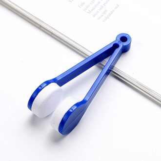 1Pc 5 Kleur Mini Microfiber Twee-Side Zonnebril Borstel Lenzenvloeistof Borstel Bril Wrijven Cleaner Bril Schoon tool Borstel blauw