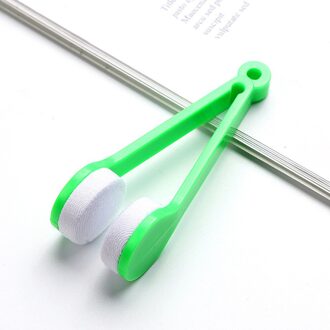 1Pc 5 Kleur Mini Microfiber Twee-Side Zonnebril Borstel Lenzenvloeistof Borstel Bril Wrijven Cleaner Bril Schoon tool Borstel groen