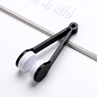 1Pc 5 Kleur Mini Microfiber Twee-Side Zonnebril Borstel Lenzenvloeistof Borstel Bril Wrijven Cleaner Bril Schoon tool Borstel zwart