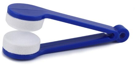 1Pc 5 Kleuren Mini Microfiber Twee-Side Zonnebril Borstel Lenzenvloeistof Borstel Bril Wrijven Cleaner Bril Clean Tool borstel blauw