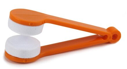 1Pc 5 Kleuren Mini Microfiber Twee-Side Zonnebril Borstel Lenzenvloeistof Borstel Bril Wrijven Cleaner Bril Clean Tool borstel geel