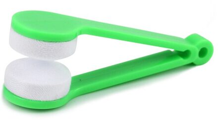 1Pc 5 Kleuren Mini Microfiber Twee-Side Zonnebril Borstel Lenzenvloeistof Borstel Bril Wrijven Cleaner Bril Clean Tool borstel groen