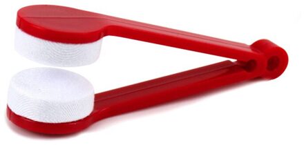 1Pc 5 Kleuren Mini Microfiber Twee-Side Zonnebril Borstel Lenzenvloeistof Borstel Bril Wrijven Cleaner Bril Clean Tool borstel rood