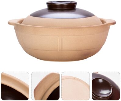 1Pc 500Ml Braadpan Kookpan Keramische Kookpot Met Deksel (Assorti Kleur)