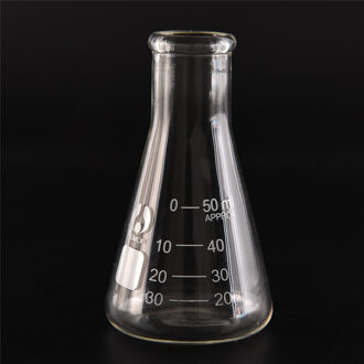 1pc 50ml Fles Clear Lab Erlenmeyer Glas Wetenschappelijke Veilig Glaswerk Laboratorium Onderzoek Levert Glas Transparant Kolf