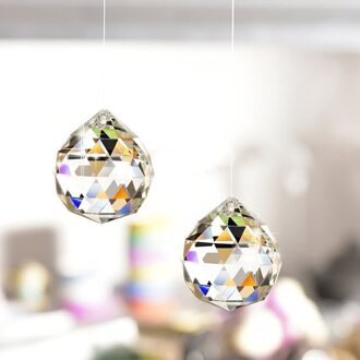 1Pc 50Mm Crystal Glas Lamp Kroonluchter Ball Hanger Losse Spacer Bead Clear Lamp Decoratie Kroonluchter prisma