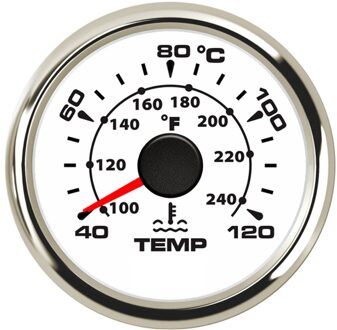 1Pc 52Mm 40 ~ 120 ℃ Water Temperatuur Meters 100-240 Fahrenheit Water Temp Meter M14x1.5 M16X1.5 verzenden Unit Voor Auto Vrachtwagens wit WS