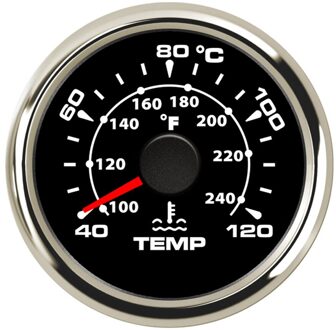 1Pc 52Mm 40 ~ 120 ℃ Water Temperatuur Meters 100-240 Fahrenheit Water Temp Meter M14x1.5 M16X1.5 verzenden Unit Voor Auto Vrachtwagens zwart BS