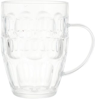 1Pc 530Ml Acryl Bier Mok Met Handvat Traditionele Mok Glas Voor Alcohol Drank Helder Keuken Bar Drinken Mok