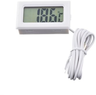 1Pc 5M Praktische Mini Thermometer Huishoudelijke Temperatuur Meter Digitale Lcd Display Gratis Bezorging 1m wit
